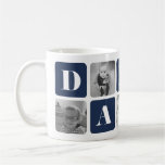Modern Daddy Photo Collage Basic White Mug