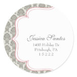modern damask return address seal (label) stickers