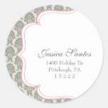 modern damask return address seal (label) stickers