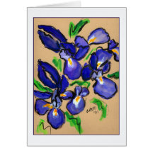 Modern Dance Iris Painting Greeting Card