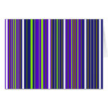 Modern dark blue white and light green stripes greeting card