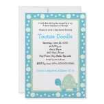 Modern Dot Turtle 5x7 Aqua/Green Baby Shower invitations
