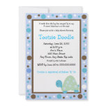 Modern Dot Turtle 5x7 Blue/Brown Baby Shower invitations