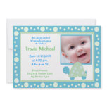 MODERN DOT TURTLE Baby Photo birth Announcement