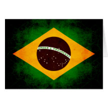 Modern Edgy Brazilian Flag Greeting Card