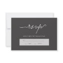 Modern Elegant Charcoal Wedding RSVP Personalised Invites