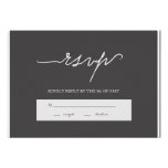 Modern Elegant Charcoal Wedding RSVP Personalised Invites