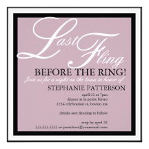 Modern & Elegant Last Fling Bachelorette Party Invites