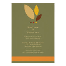 Modern Fall Leaves Wedding Invitation