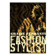 Modern Fashion Zebra Couture Chic  Exotic Business Cards