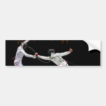 Modern Fencing Sword Fighting Dual Bumper Sticker