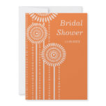 Modern Floral Bridal Shower -Orange Invitations