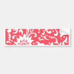 Modern Floral Pattern Gift Retro Coral Peach White Bumper Sticker