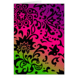 Modern Floral Pattern Gifts Black Pink Green