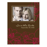 Modern Floral Wedding Save the Date Postcard