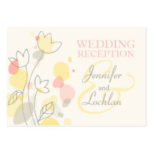 Modern flower wedding yellow info enclosure card business card templates