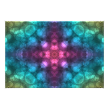 Modern Fractal Art with Cross and Bokeh Art Photo