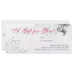 Modern Gift Certificate Retail Floral Coral W rack cards