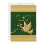 Modern gold green Christmas templates invitations
