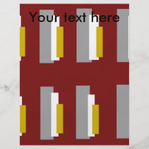 Modern gold white and grey rectangles on burgundy flyers