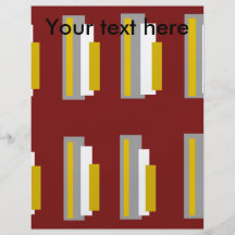 Modern gold white grey rectangles on burgundy personalised flyer
