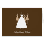 Modern Gown Bridal Shower Thank You Card - Latte