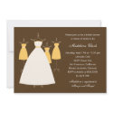 Modern Gowns Bridal Shower Invitation - Mustard