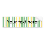 Modern green and yellow stripes on white bumper stickers
