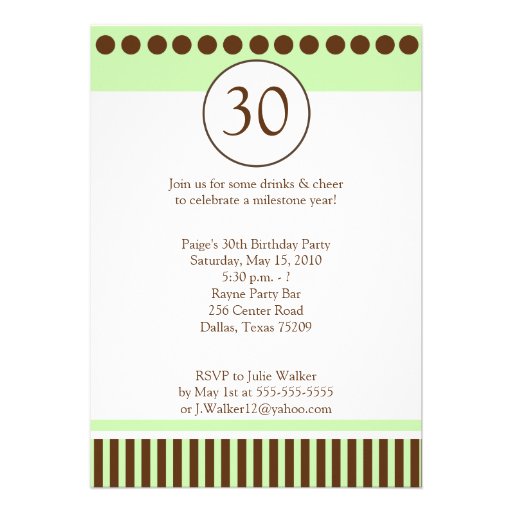 Modern Green & Brown 5x7 Birthday Invitation