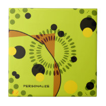 Modern Green Circles Trendy Abstract Design