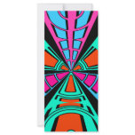 Modern green pink blue semi-circle design rack cards