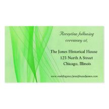 Modern Green Wedding enclosure cards Business Cards