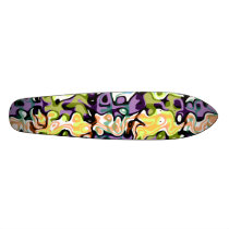 Modern green yellow blue psychedelic swirls