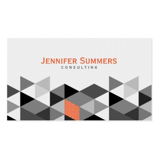 Modern Grey & White Geometric Triangles Pattern 2 Pack Of Standard Business Cards