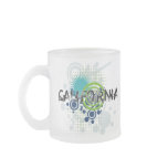 Modern Grunge Halftone California Mug Glass