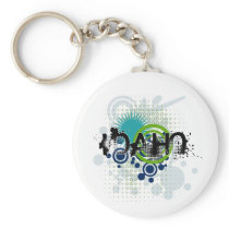 Modern Grunge Halftone Idaho Keychain