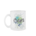 Modern Grunge Halftone Idaho Mug Glass