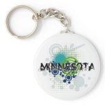 Modern Grunge Halftone Minnesota Keychain
