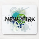 Modern Grunge Halftone New York Mousepad