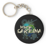 Modern Grunge Halftone North Carolina Keychain Dk
