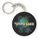 Modern Grunge Halftone Tennessee Keychain Dark