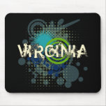 Modern Grunge Halftone Virginia Mousepad Dark