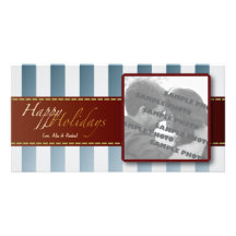 Modern Holiday Stripes Photo Card