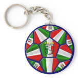 Modern Italian Soccer ball panels artwork gifts Key Chain