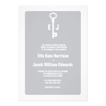 Modern Key Monogram Wedding Invitation
