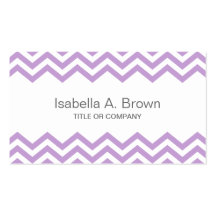 Modern lavender chevron pattern business card