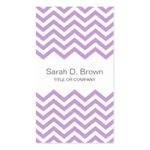Modern lavender chevron pattern business card