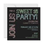 Modern Lights Sweet 16 Birthday Party Invitation