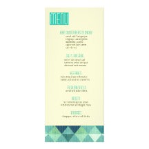 Modern Lines Wedding Menu teal Custom Announcements