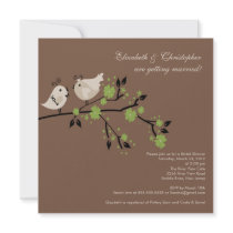 Modern Love Birds Bridal Shower Invitation